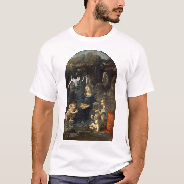 Camiseta Virgem das Rochas, Leonardo da Vinci (Frente)
