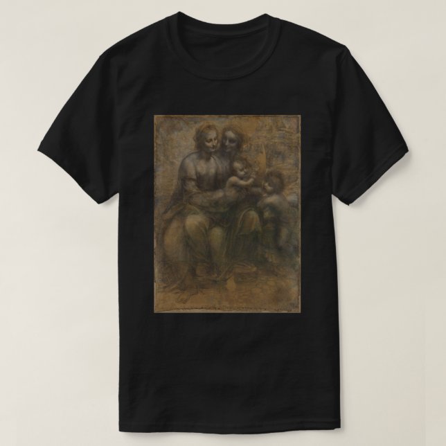 Camiseta Virgem e Criança com Rua de Leonardo da Vinci (Frente do Design)