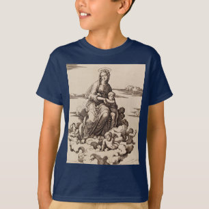 Camiseta Virgem e Menino nas Nuvens