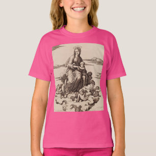 Camiseta Virgem e Menino nas Nuvens