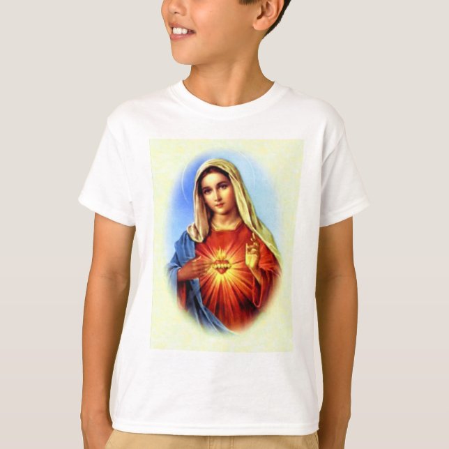 Camiseta Virgem Maria abençoada - mãe do deus (Frente)