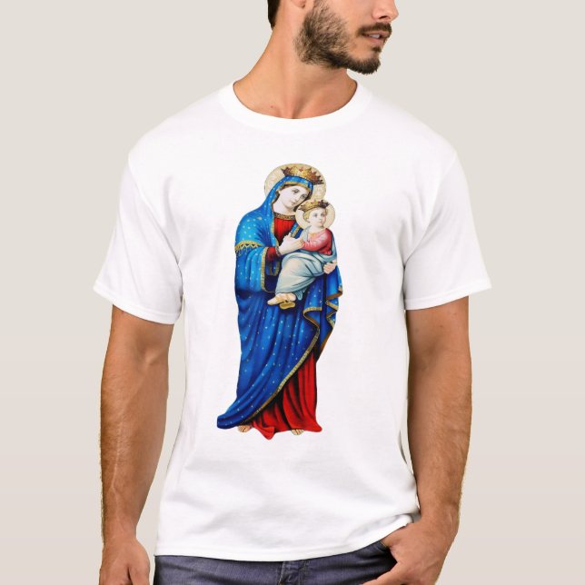 Camiseta Virgem Maria com Menino Jesus (Frente)