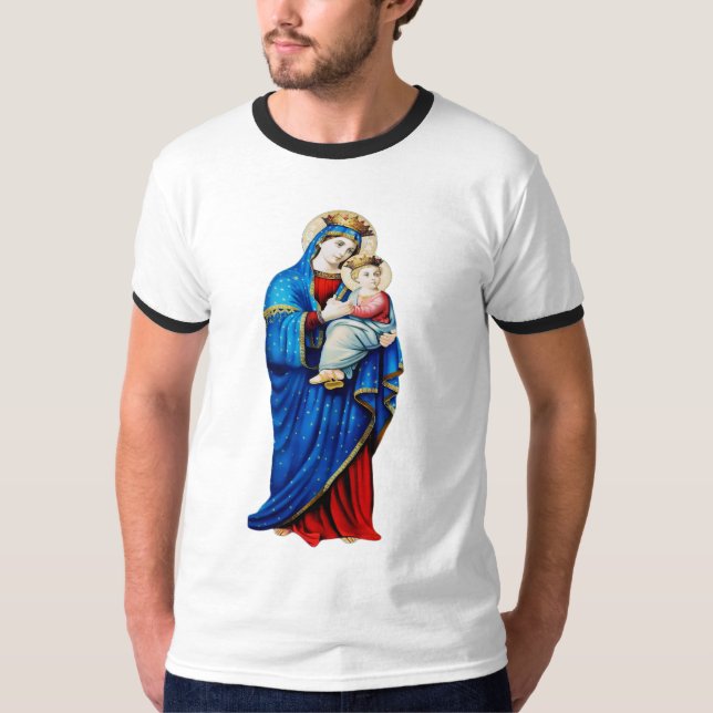 Camiseta Virgem Maria com Menino Jesus (Frente)
