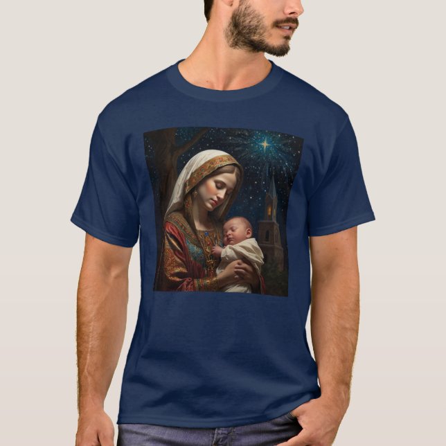 Camiseta Virgem Maria e Natal de Jesus (Frente)