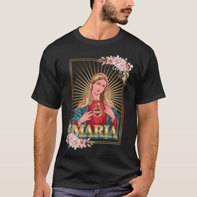Camiseta Virgem Maria e seu coração imaculado (Frente)