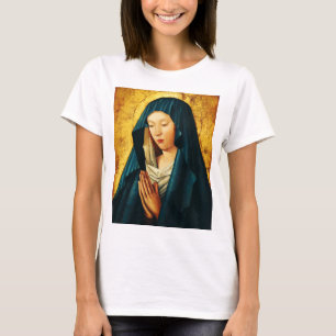 Camiseta Virgem Maria Hodegetria Arte de Ícone Católico Biz