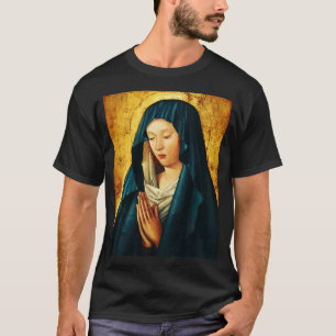 Camiseta Virgem Maria Hodegetria Arte de Ícone Católico Biz