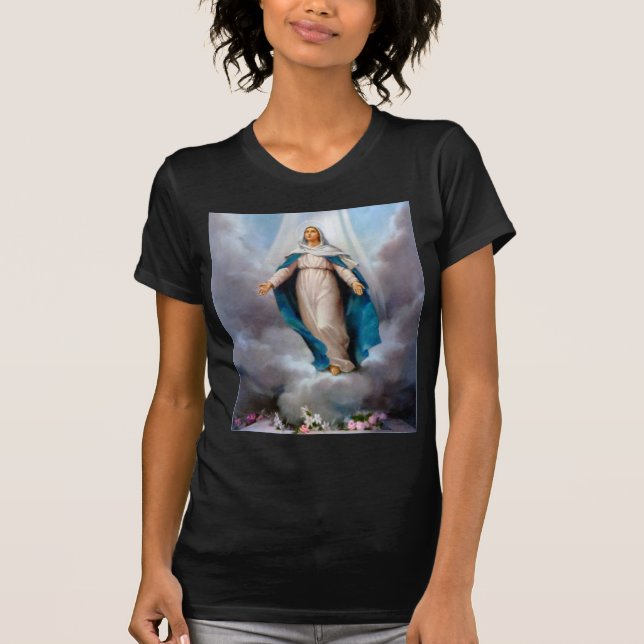 Camiseta Virgem Maria, Jesus & deuses santamente mãe, santo (Frente)