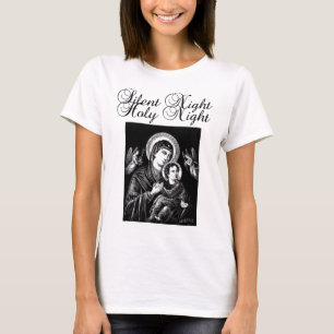 Camiseta Virgem Maria Jesus Silenciosa Arte de Natal