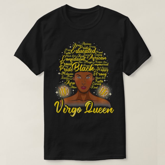 Camiseta Virgem Negra Tshirt Negra Rainha Negra Mulher Natu (Frente do Design)