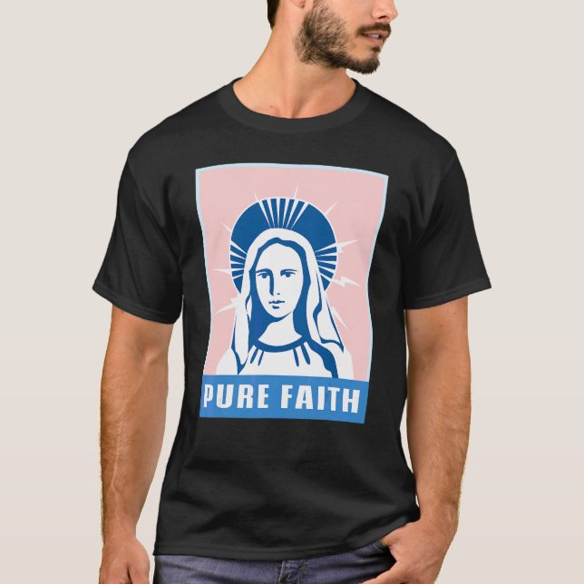 Camiseta Virgem Pura Fé Maria Igreja Religião Católica S (Frente)