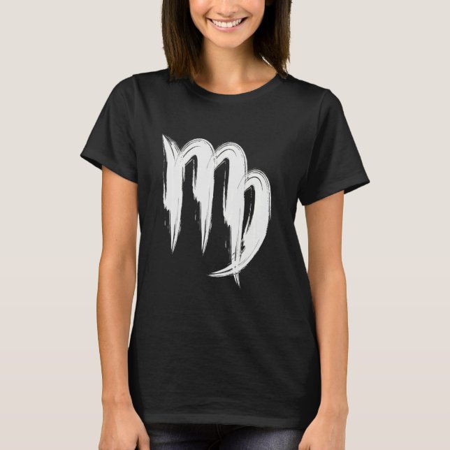 Camiseta Virgem Virgo Desenhada Zodiac (Frente)