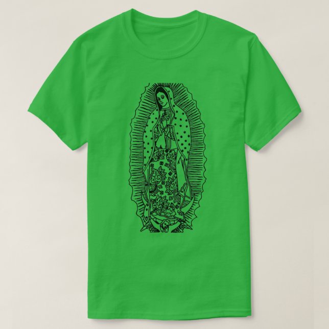 Camiseta Virgen de Guadalupe Our Lady of Guadalupe Black an (Frente do Design)
