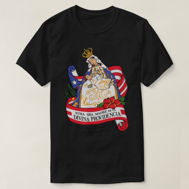 Camiseta Virgen de la Providencia Patrona de Porto Rico86 (Frente do Design)