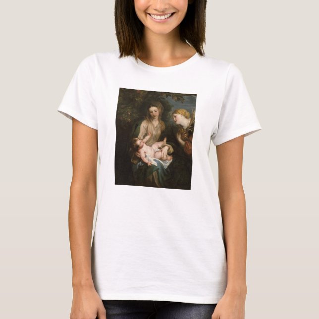 Camiseta Virgin & criança com santo Catherine de Alexandria (Frente)