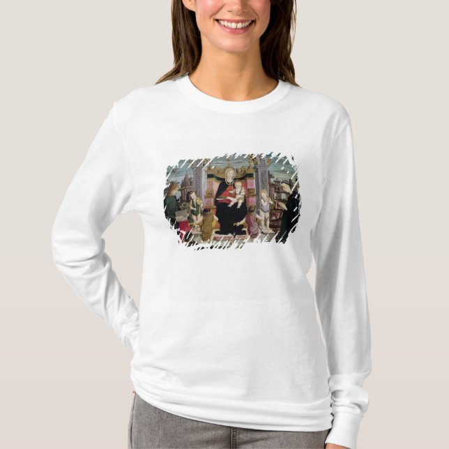 Camiseta Virgin e criança Enthroned (Frente)