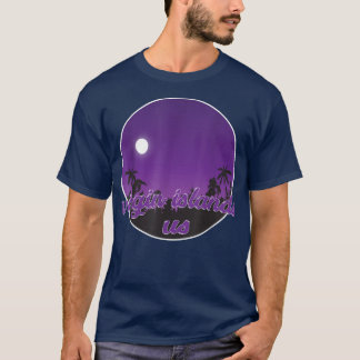 Camiseta virgin islands us By night with Palms T-Shirt