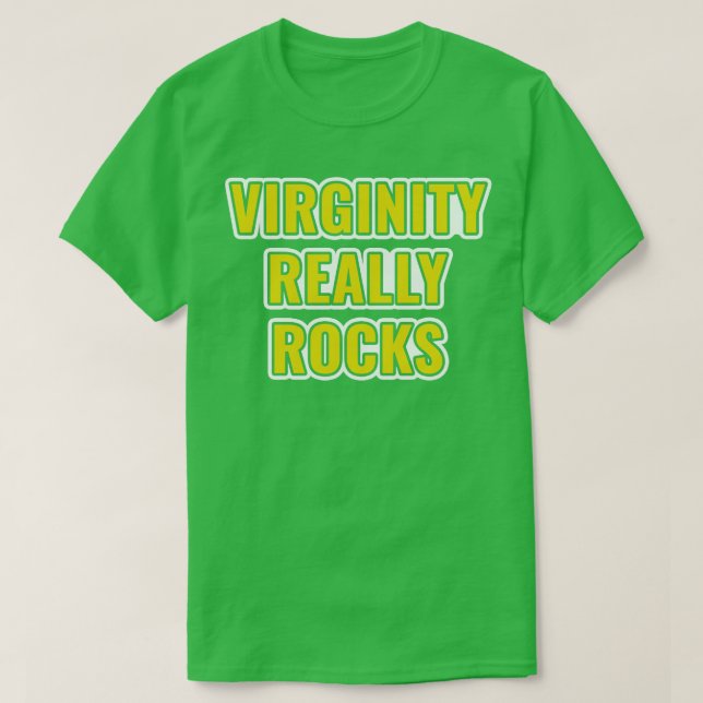 Camiseta Virgindade realmente Rocks Virgem (Frente do Design)
