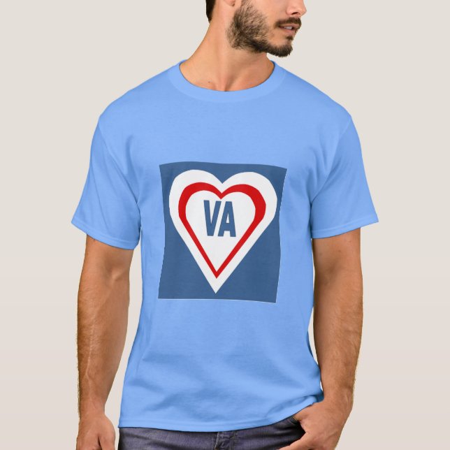 Camiseta VIRGINIA Básica Dark-Shirt Blue LOVE (Frente)