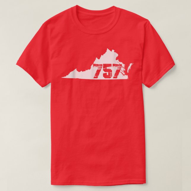 Camiseta Virginia Beach 757 Area Code T-Shirt (Frente do Design)