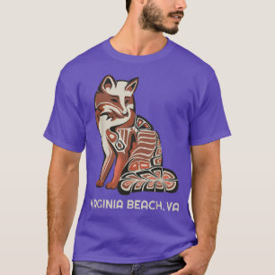 Camiseta Virginia Beach Red Tribal Fox Native American Artw