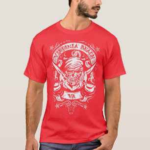 Camiseta Virginia Beach VA Pirate Skull cruzou Espadas Anch
