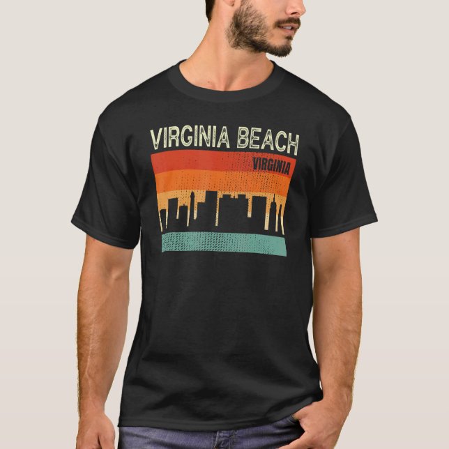 Camiseta Virginia Beach Virginia Town Skyline (Frente)