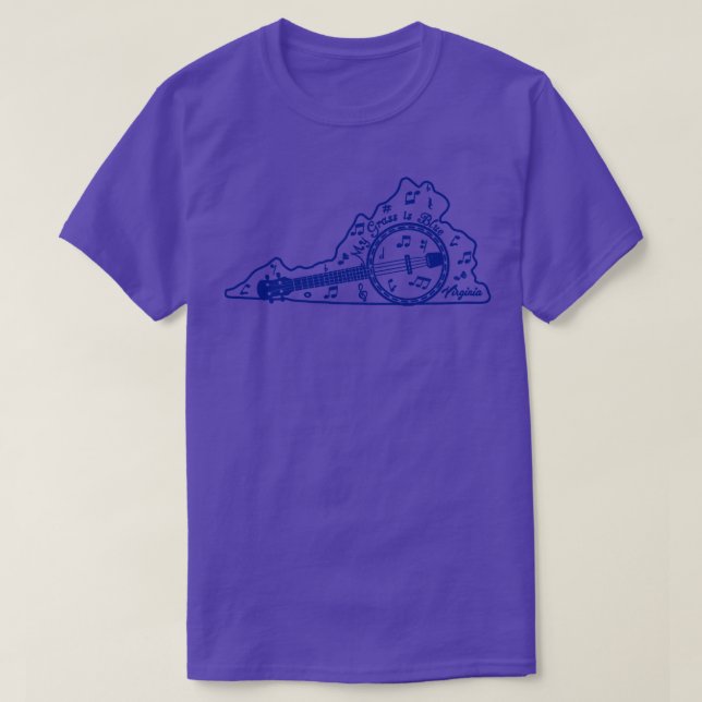 Camiseta Virginia Bluegrass Minha Grass é Blue Appalachian  (Frente do Design)