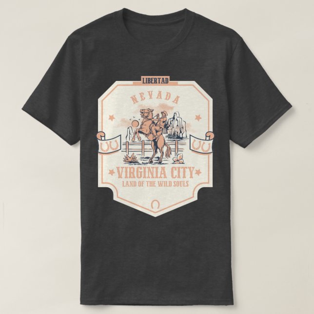 Camiseta Virgínia cidade de Nevada, oeste cidade 1 (Frente do Design)