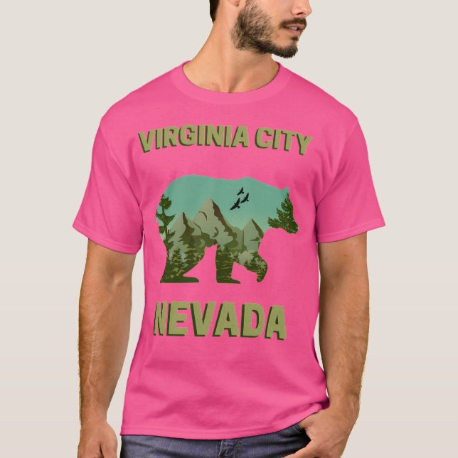 Camiseta Virginia City Nevada Mounains - Urso Paisagem Ac (Frente)