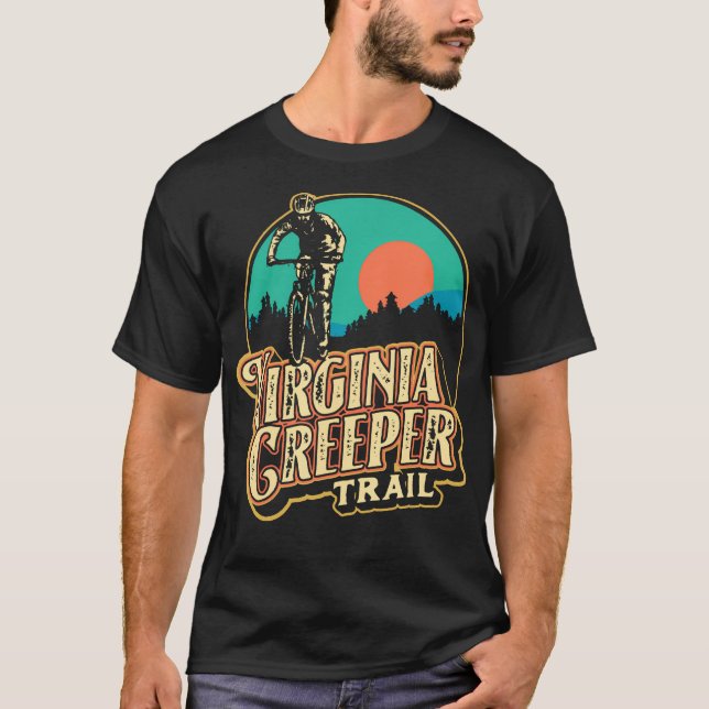 Camiseta Virginia Creeper Trail Bicycle Retro Biking (Frente)