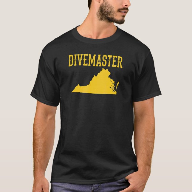 Camiseta Virginia Divemaster Scuba Diving Instrutor Dive F (Frente)