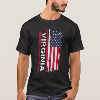 Camiseta Virgínia EUA Virgínia Preta Pequena