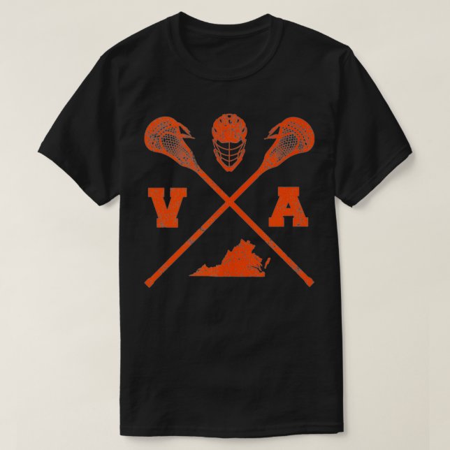 Camiseta Virginia Lacrosse Vintage VA LAX Weathered (Frente do Design)