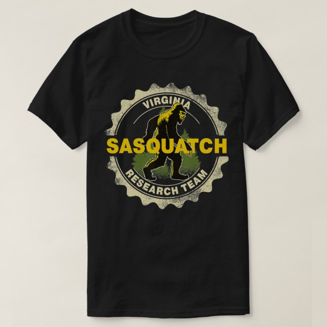 Camiseta Virginia Sasquatch Research Team Bigfoot Trust (Frente do Design)