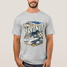 Camiseta Virginia State Heritage Colonial Mountain Art