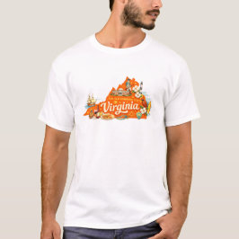 Camiseta Virginia The Old Dominion State Vintage Map Art