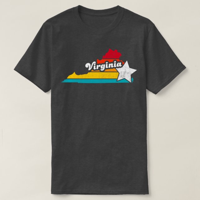 Camiseta Virgínia Vintage angustiou Souvenir (Frente do Design)