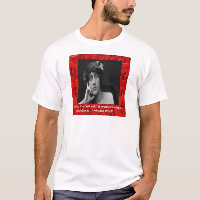 Camiseta Virginia Woolf & Citação de Amor (Frente)