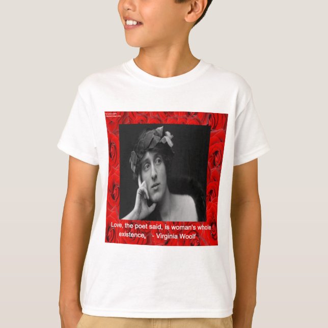 Camiseta Virginia Woolf & Citação de Amor (Frente)