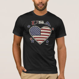 Camiseta Virginia Wright Heart Flag USA T-Shirt