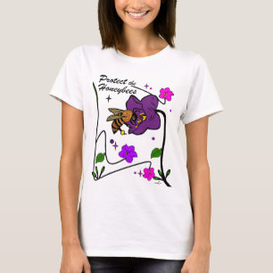 Camiseta Virginia Wright Protege a Floral das Abelhas de me