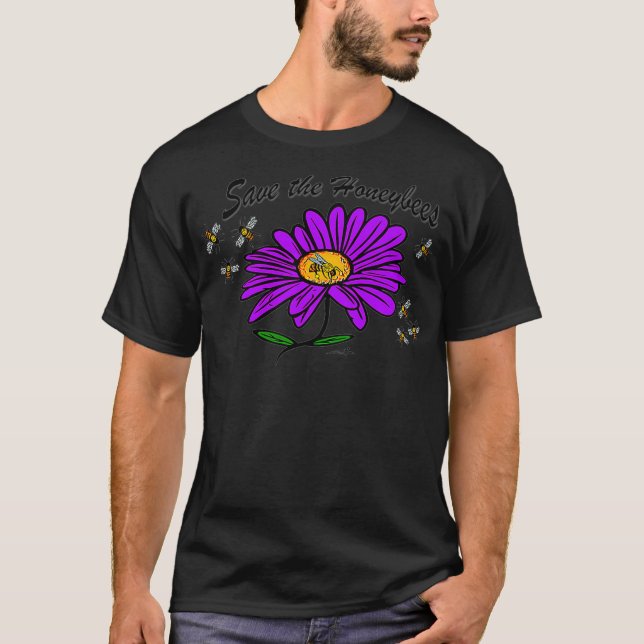 Camiseta Virginia Wright Save the Honeybees Floral Premium  (Frente)