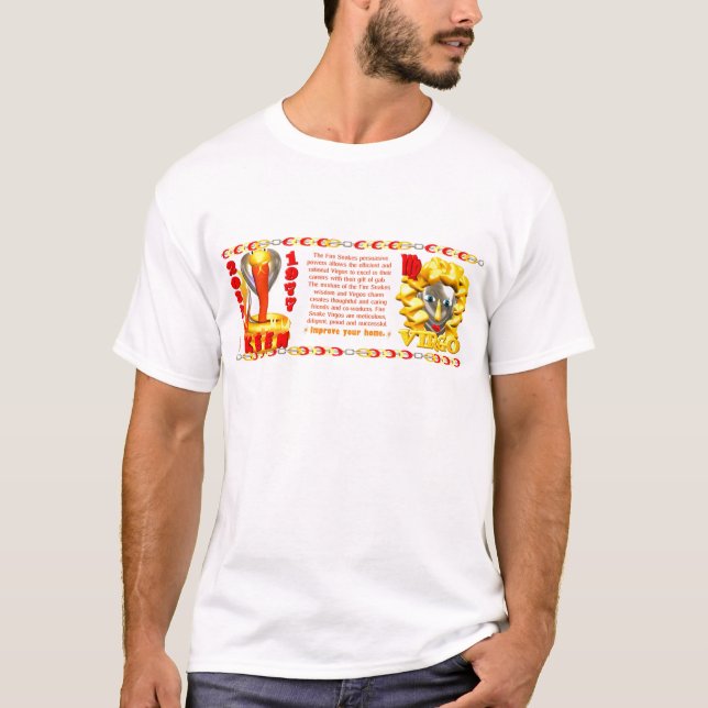 Camiseta Virgo 1977 do nascer do cobra do fogo do zodíaco (Frente)