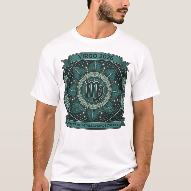 Camiseta Virgo 2026 Zodiac Sacred Geometry – Earth Sign Art (Frente)