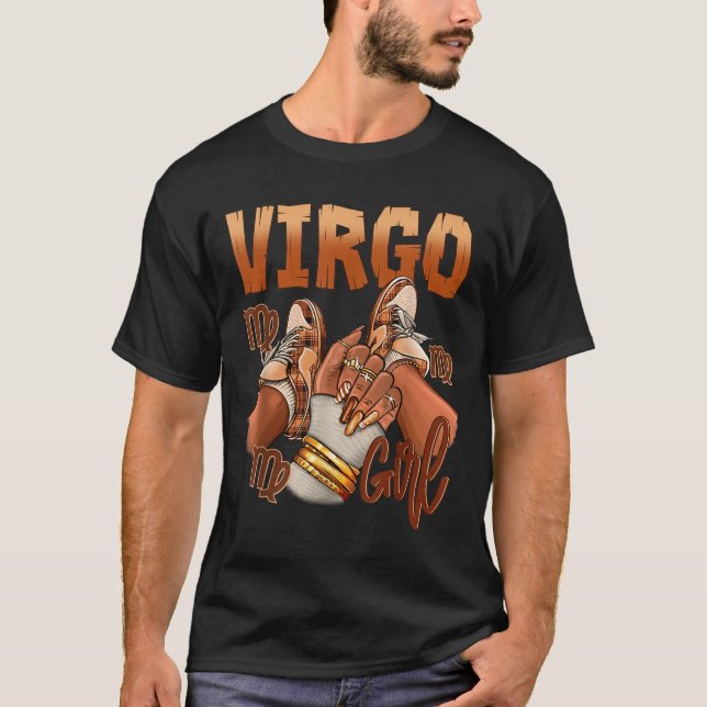 Camiseta Virgo Girl Birthday Melanin Black Woman Scute Ss C (Frente)