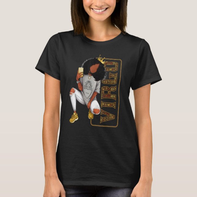Camiseta Virgo Girl For Black Women Melanin Afro Queen (Frente)