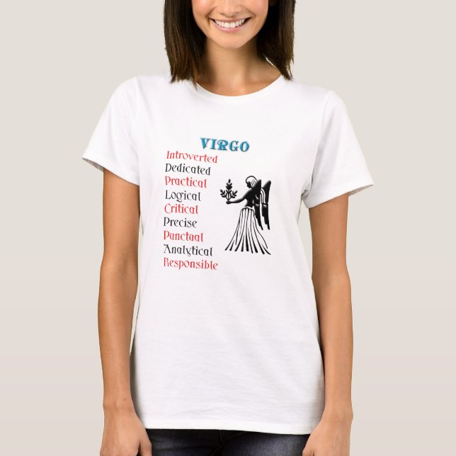 Camiseta Virgo Horoscope Sinal Zodiodato (Frente)