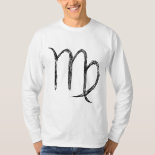 Camiseta Virgo. Sinal da astrologia do zodíaco. Preto