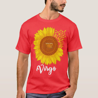 Camiseta Virgo Sunflower Zodiac Sinal Astrologia Floral Mul